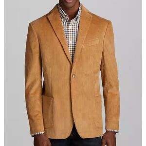 44L Jos A Bank Men's Corduroy Two-Button Blazer Sport Coat Jacket Yellow C100830